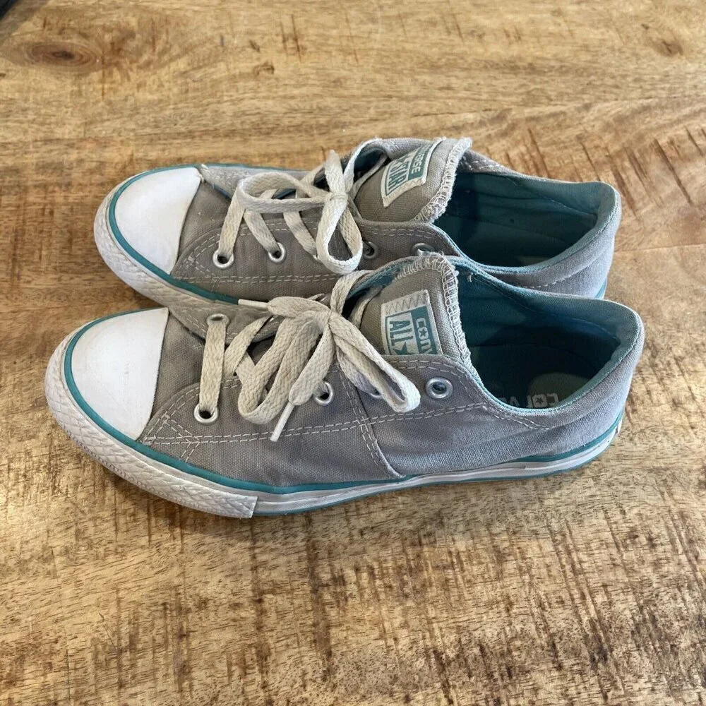 Converse Chuck Taylor All Star Sneakers Youth 3Y Gray Skateboard Casual 647682F